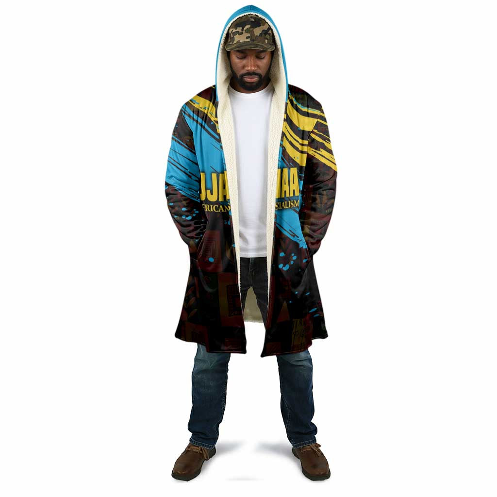 Julius Nyerere Cloak Ujamaa African Socialism Text and Bold Striped Pattern - Wonder Print Shop