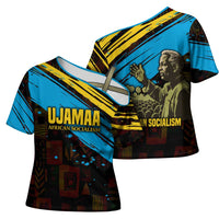 Julius Nyerere Cross Shoulder Shirt Ujamaa African Socialism Text and Bold Striped Pattern - Wonder Print Shop