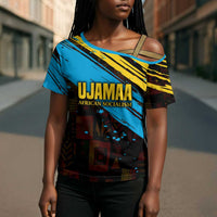 Julius Nyerere Cross Shoulder Shirt Ujamaa African Socialism Text and Bold Striped Pattern - Wonder Print Shop