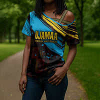 Julius Nyerere Cross Shoulder Shirt Ujamaa African Socialism Text and Bold Striped Pattern - Wonder Print Shop