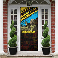 Julius Nyerere Door Cover Ujamaa African Socialism Text and Bold Striped Pattern - Wonder Print Shop