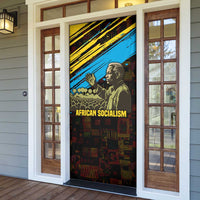 Julius Nyerere Door Cover Ujamaa African Socialism Text and Bold Striped Pattern - Wonder Print Shop