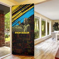 Julius Nyerere Door Cover Ujamaa African Socialism Text and Bold Striped Pattern - Wonder Print Shop