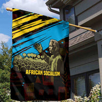 Julius Nyerere Garden Flag Ujamaa African Socialism Text and Bold Striped Pattern - Wonder Print Shop