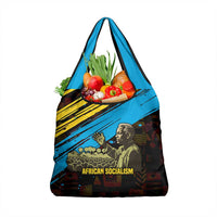 Julius Nyerere Grocery Bag Ujamaa African Socialism Text and Bold Striped Pattern - Wonder Print Shop