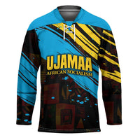 Julius Nyerere Hockey Jersey Ujamaa African Socialism Text and Bold Striped Pattern - Wonder Print Shop