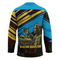 Julius Nyerere Hockey Jersey Ujamaa African Socialism Text and Bold Striped Pattern - Wonder Print Shop