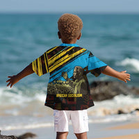 Julius Nyerere Kid Hawaiian Shirt Ujamaa African Socialism Text and Bold Striped Pattern - Wonder Print Shop