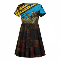Julius Nyerere Kid Short Sleeve Dress Ujamaa African Socialism Text and Bold Striped Pattern - Wonder Print Shop