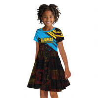Julius Nyerere Kid Short Sleeve Dress Ujamaa African Socialism Text and Bold Striped Pattern - Wonder Print Shop