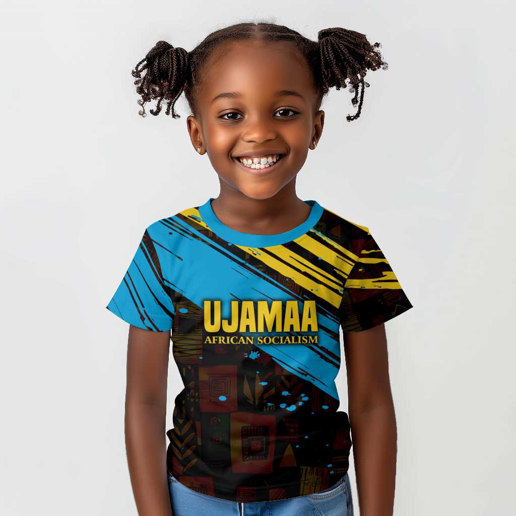 Julius Nyerere Kid T shirt Ujamaa African Socialism Text and Bold Striped Pattern - Wonder Print Shop