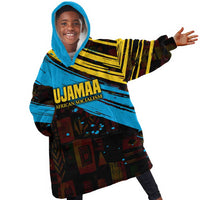 Julius Nyerere Kid Wearable Blanket Hoodie Ujamaa African Socialism Text and Bold Striped Pattern - Wonder Print Shop