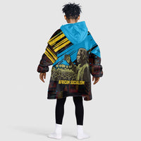 Julius Nyerere Kid Wearable Blanket Hoodie Ujamaa African Socialism Text and Bold Striped Pattern - Wonder Print Shop