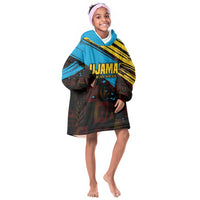 Julius Nyerere Kid Wearable Blanket Hoodie Ujamaa African Socialism Text and Bold Striped Pattern - Wonder Print Shop