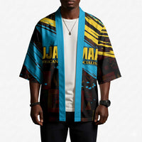 Julius Nyerere Kimono Ujamaa African Socialism Text and Bold Striped Pattern - Wonder Print Shop