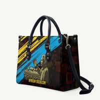 Julius Nyerere Leather Bag Ujamaa African Socialism Text and Bold Striped Pattern - Wonder Print Shop
