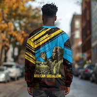 Julius Nyerere Long Sleeve Shirt Ujamaa African Socialism Text and Bold Striped Pattern - Wonder Print Shop