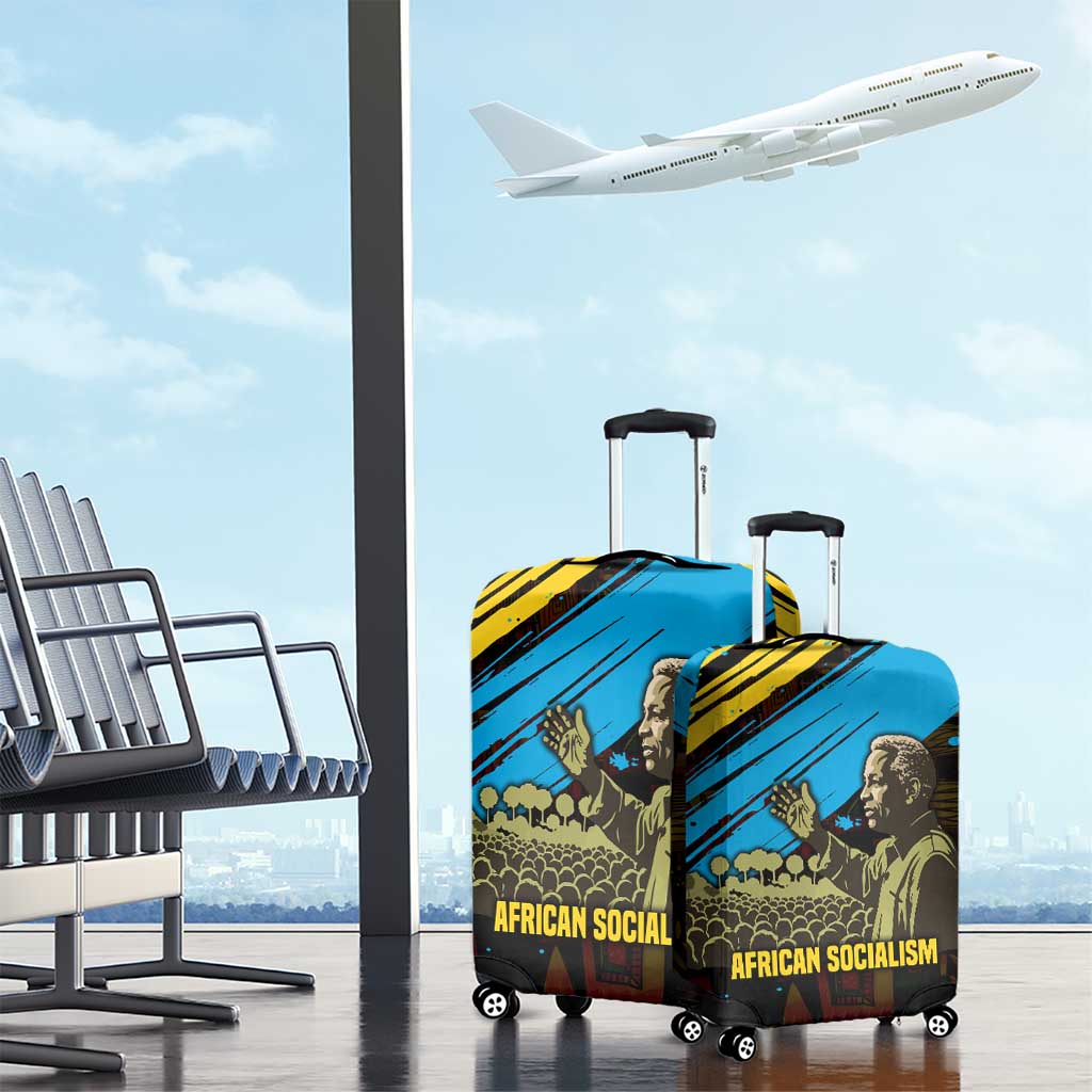 Julius Nyerere Luggage Cover Ujamaa African Socialism Text and Bold Striped Pattern - Wonder Print Shop