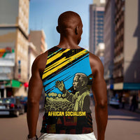 Julius Nyerere Men Tank Top Ujamaa African Socialism Text and Bold Striped Pattern - Wonder Print Shop