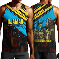 Julius Nyerere Men Tank Top Ujamaa African Socialism Text and Bold Striped Pattern - Wonder Print Shop