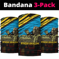 Julius Nyerere Neck Gaiter Ujamaa African Socialism Text and Bold Striped Pattern - Wonder Print Shop