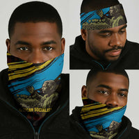 Julius Nyerere Neck Gaiter Ujamaa African Socialism Text and Bold Striped Pattern - Wonder Print Shop