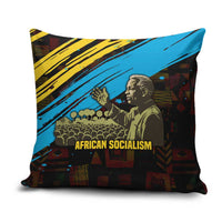 Julius Nyerere Pillow Cover Ujamaa African Socialism Text and Bold Striped Pattern - Wonder Print Shop