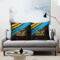 Julius Nyerere Pillow Cover Ujamaa African Socialism Text and Bold Striped Pattern - Wonder Print Shop
