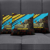 Julius Nyerere Pillow Cover Ujamaa African Socialism Text and Bold Striped Pattern - Wonder Print Shop