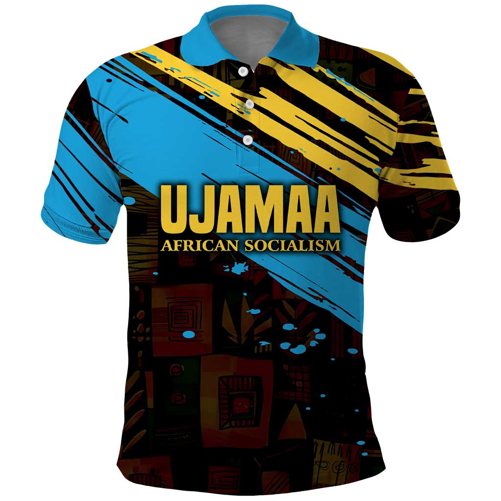 Julius Nyerere Polo Shirt Ujamaa African Socialism Text and Bold Striped Pattern - Wonder Print Shop