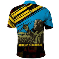 Julius Nyerere Polo Shirt Ujamaa African Socialism Text and Bold Striped Pattern - Wonder Print Shop