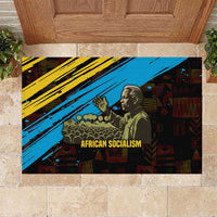 Julius Nyerere Rubber Doormat Ujamaa African Socialism Text and Bold Striped Pattern - Wonder Print Shop