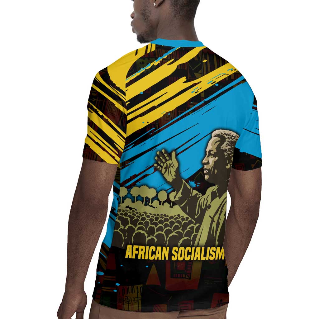 Julius Nyerere Rugby Jersey Ujamaa African Socialism Text and Bold Striped Pattern - Wonder Print Shop