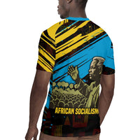 Julius Nyerere Rugby Jersey Ujamaa African Socialism Text and Bold Striped Pattern - Wonder Print Shop