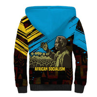 Julius Nyerere Sherpa Hoodie Ujamaa African Socialism Text and Bold Striped Pattern - Wonder Print Shop