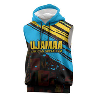 Julius Nyerere Sleeveless Hoodie Ujamaa African Socialism Text and Bold Striped Pattern - Wonder Print Shop
