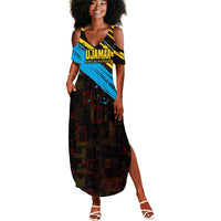 Julius Nyerere Summer Maxi Dress Ujamaa African Socialism Text and Bold Striped Pattern - Wonder Print Shop