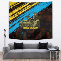 Julius Nyerere Tapestry Ujamaa African Socialism Text and Bold Striped Pattern - Wonder Print Shop
