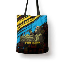 Julius Nyerere Tote Bag Ujamaa African Socialism Text and Bold Striped Pattern - Wonder Print Shop
