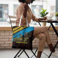 Julius Nyerere Tote Bag Ujamaa African Socialism Text and Bold Striped Pattern - Wonder Print Shop