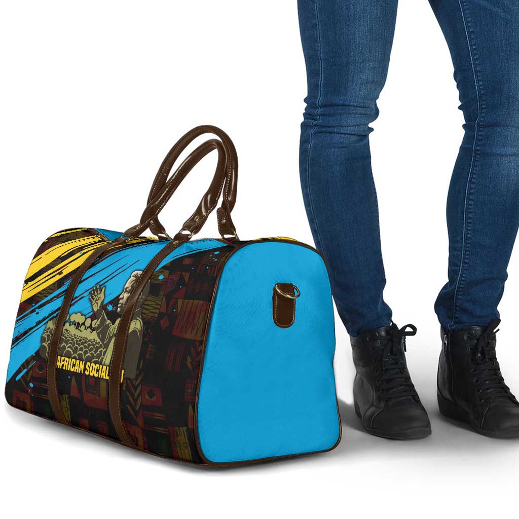 Julius Nyerere Travel Bag Ujamaa African Socialism Text and Bold Striped Pattern - Wonder Print Shop
