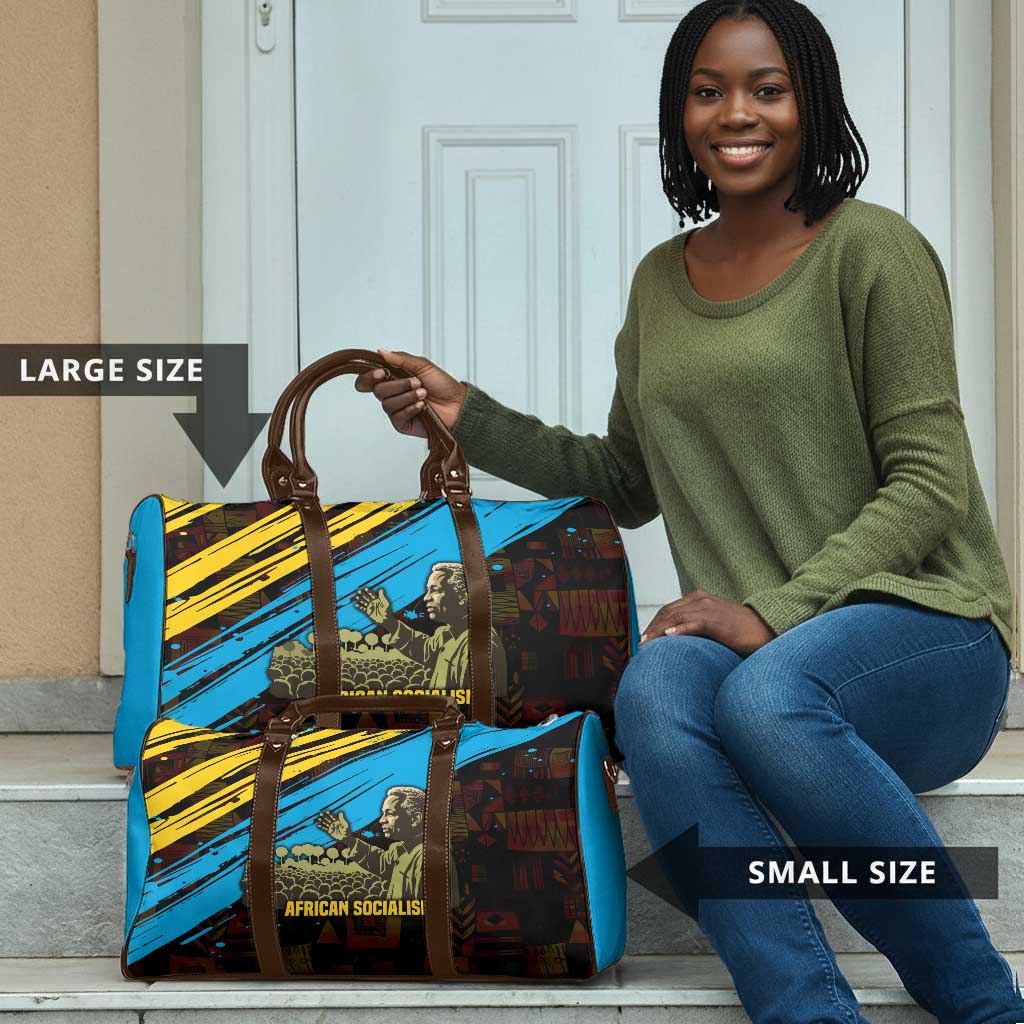 Julius Nyerere Travel Bag Ujamaa African Socialism Text and Bold Striped Pattern - Wonder Print Shop