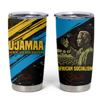 Julius Nyerere Tumbler Cup Ujamaa African Socialism Text and Bold Striped Pattern - Wonder Print Shop