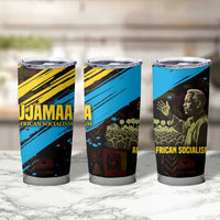 Julius Nyerere Tumbler Cup Ujamaa African Socialism Text and Bold Striped Pattern - Wonder Print Shop