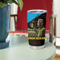 Julius Nyerere Tumbler Cup Ujamaa African Socialism Text and Bold Striped Pattern - Wonder Print Shop