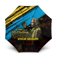 Julius Nyerere Umbrella Ujamaa African Socialism Text and Bold Striped Pattern - Wonder Print Shop