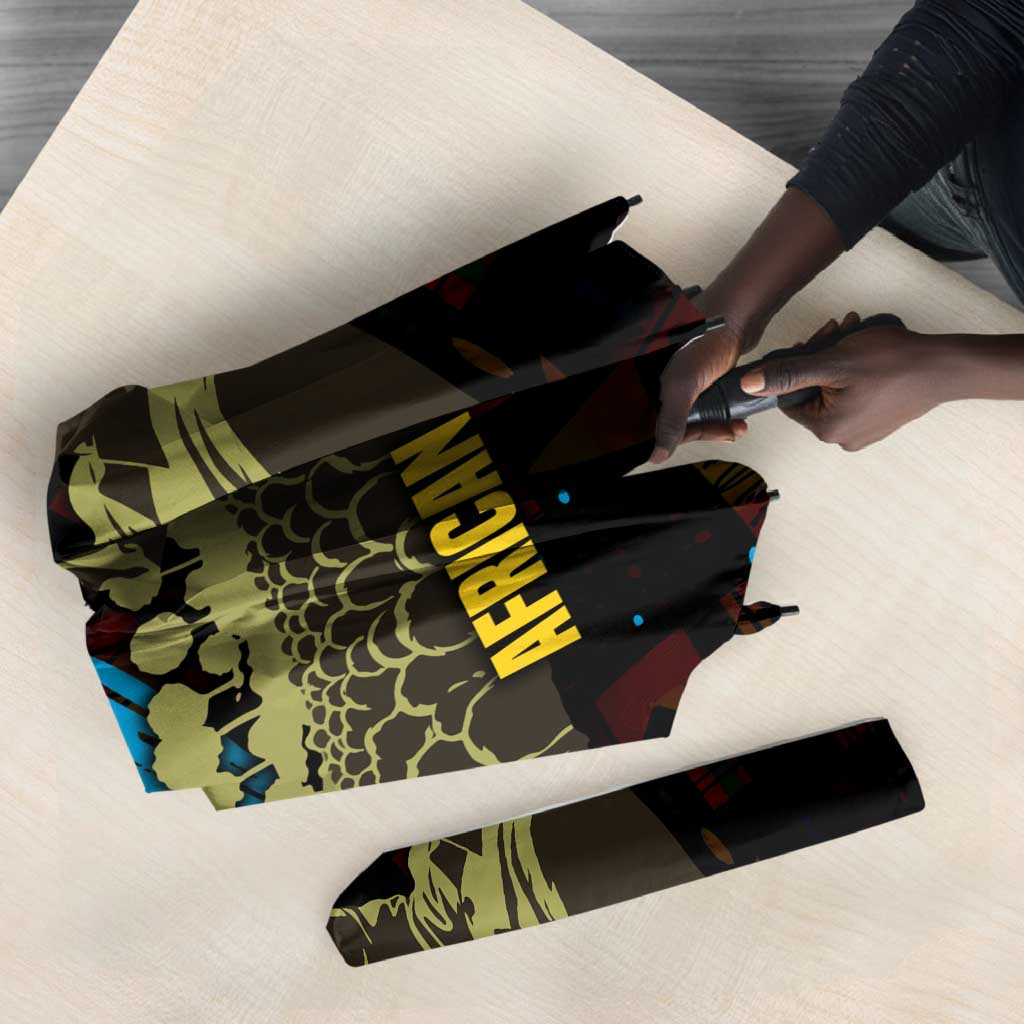 Julius Nyerere Umbrella Ujamaa African Socialism Text and Bold Striped Pattern - Wonder Print Shop