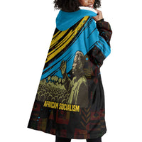 Julius Nyerere Wearable Blanket Hoodie Ujamaa African Socialism Text and Bold Striped Pattern - Wonder Print Shop