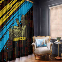 Julius Nyerere Window Curtain Ujamaa African Socialism Text and Bold Striped Pattern - Wonder Print Shop