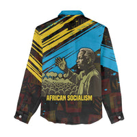 Julius Nyerere Women Casual Shirt Ujamaa African Socialism Text and Bold Striped Pattern - Wonder Print Shop